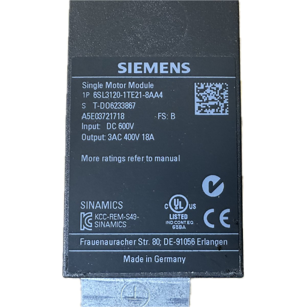 Siemens 6SL3120-1TE21-8AA4-4