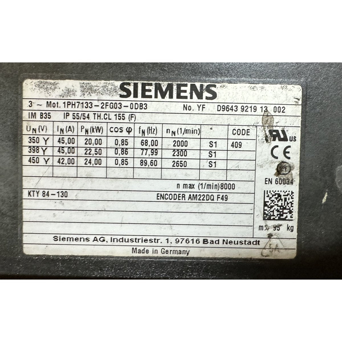 Siemens 1PH7133-2FG03-0DB3-4