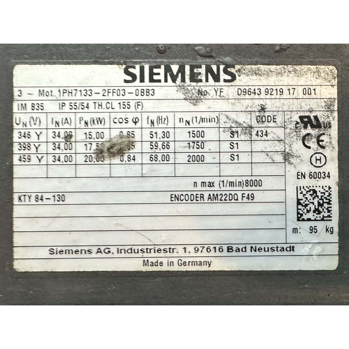 Siemens 1PH7133-2FF03-0BB3-4