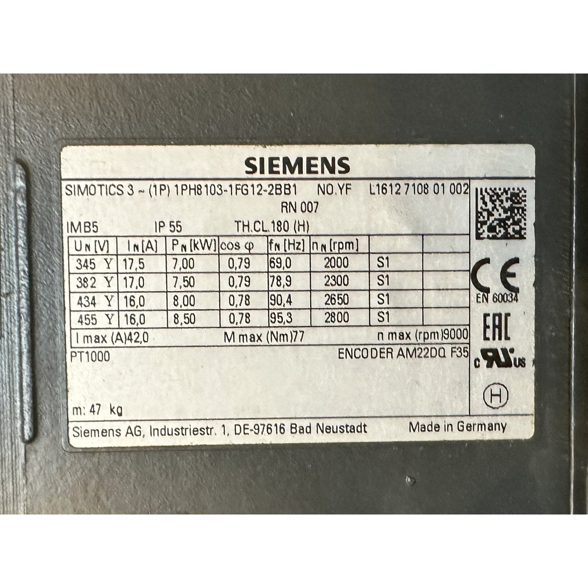 Siemens 1PH8103-1FG12-2BB1-4