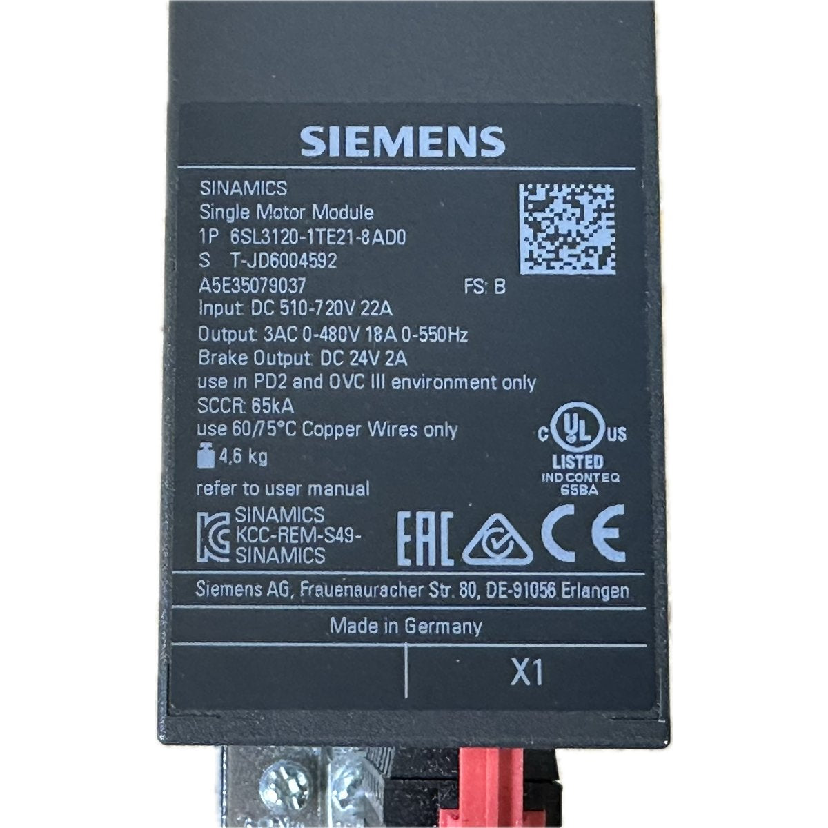 Siemens 6SL3120-1TE21-8AD0-4