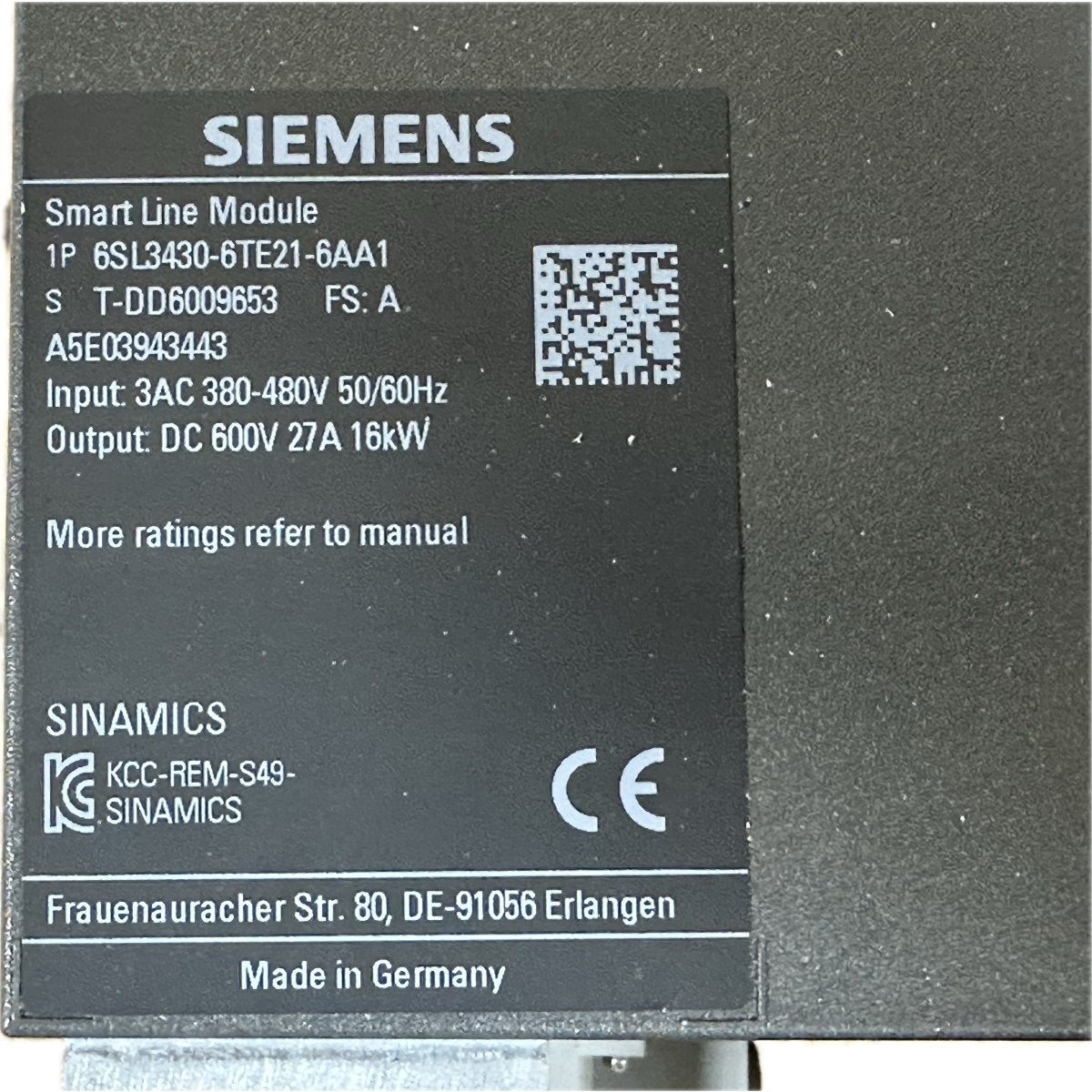 Siemens 6SL3430-6TE21-6AA1-4