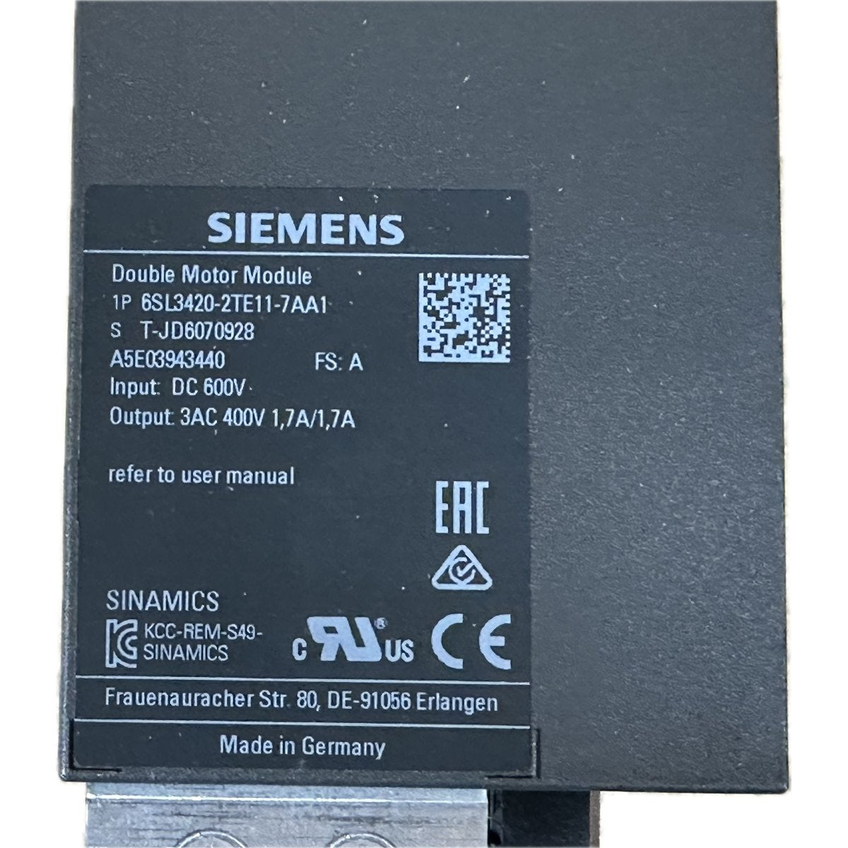 Siemens 6SL3420-2TE11-7AA1-4