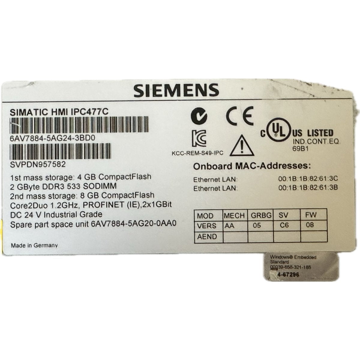 Siemens 6AV7884-5AG24-3BD0-4