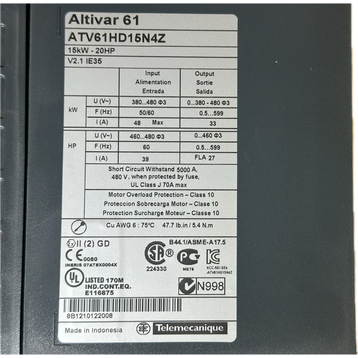 Schneider Electric ATV61HD15N4Z-4