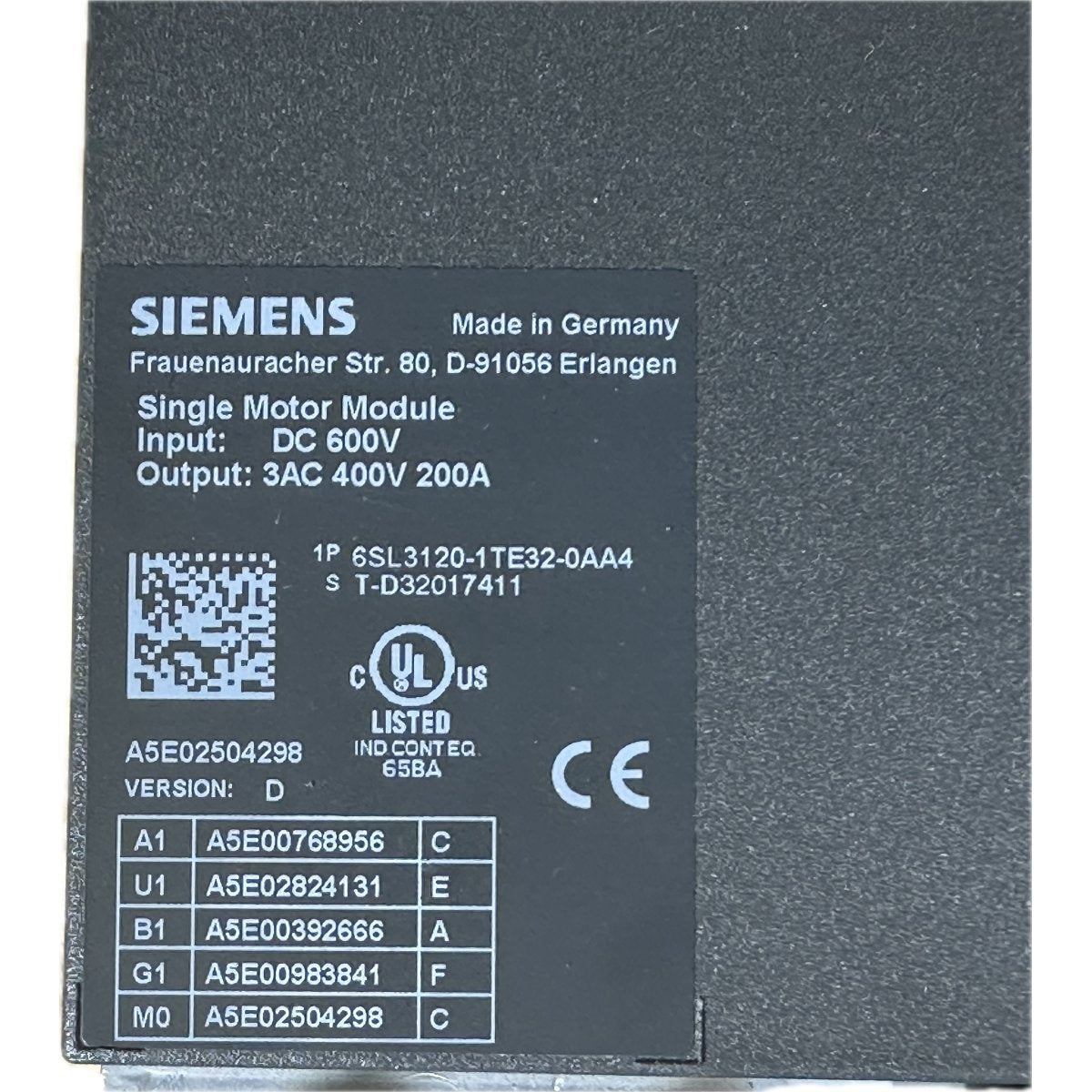 Siemens 6SL3120-1TE32-0AA4-4