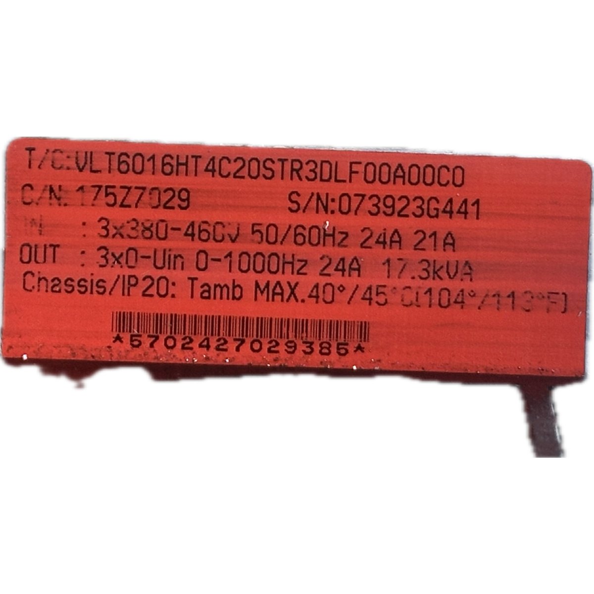 Danfoss VLT6016HT4C20STR3DLF00A00C0-4