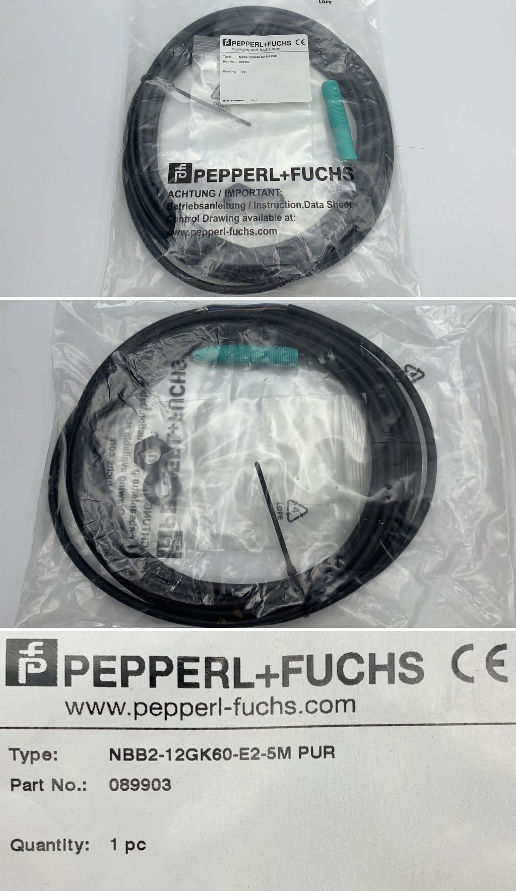 LK1114 Induktiver Sensor Pepperl Fuchs NBB2-12GK60-E2-5M PUR 089903