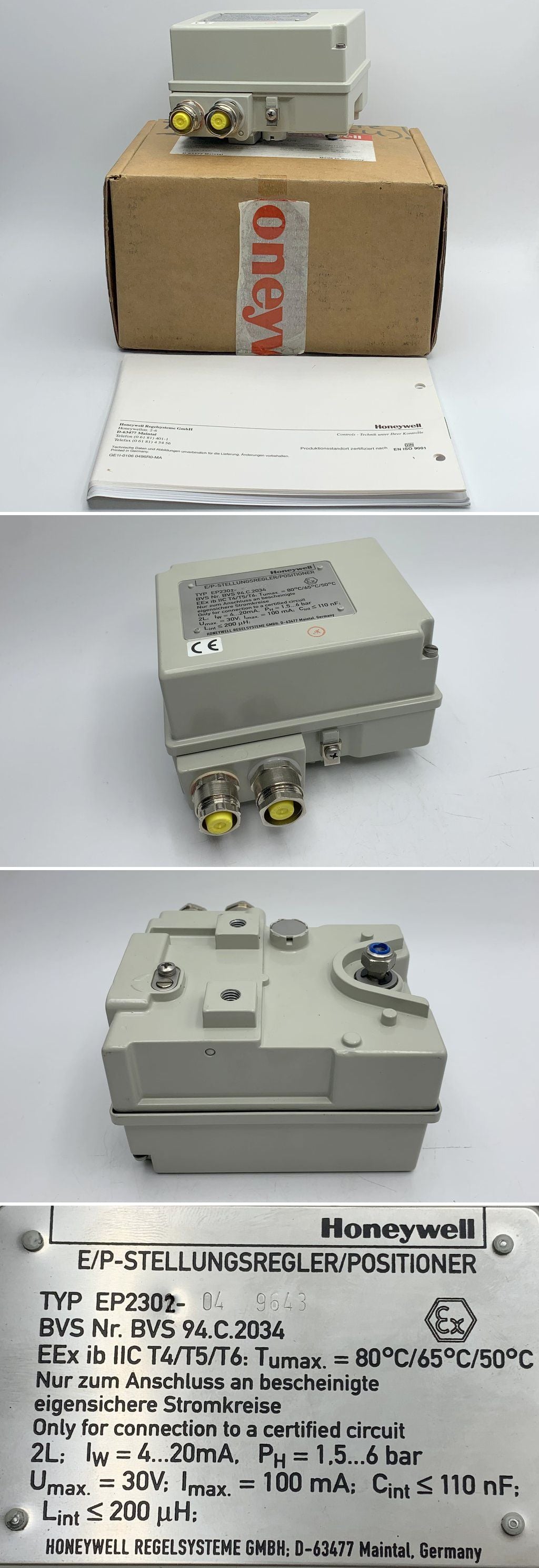 LK1334 Stellungsregler Honeywell EP2302-04 9643 BVS94.C.2034 6bar