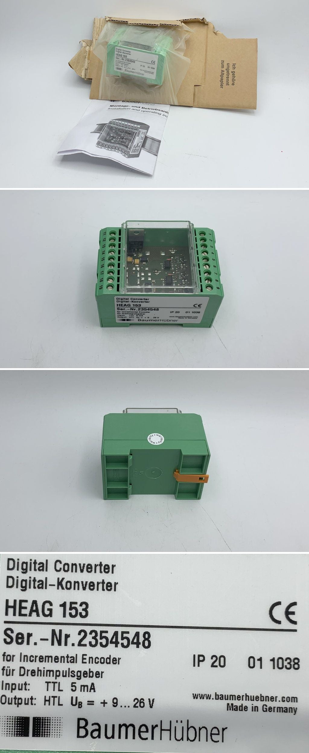 LK1420 Digital Converter Baumer Hübner HEAG 153 IP20