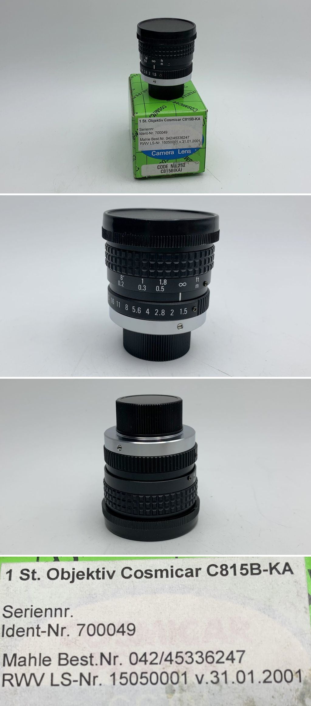 LK1596 Objektiv Cosmicar Pentax C815B-KA	