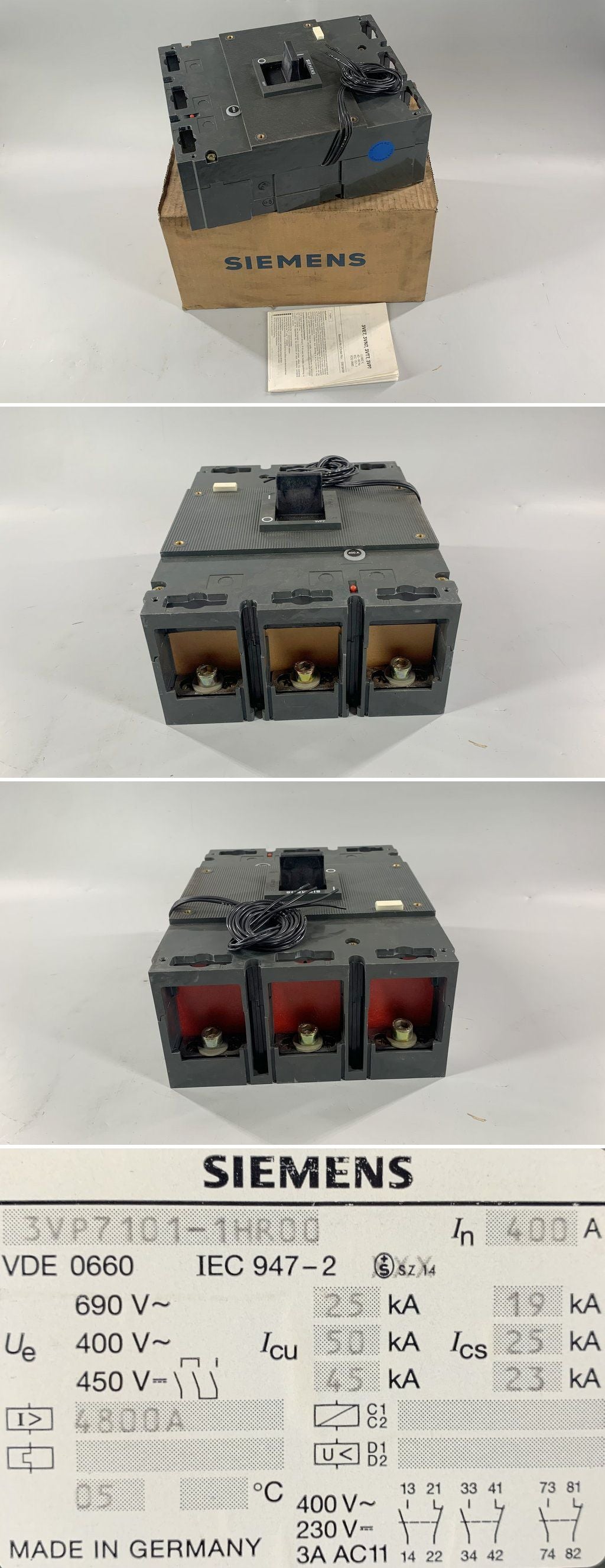 LK1627 Leistungsschalter Hauptschalter Siemens 3VP7101-1HR00 400A	