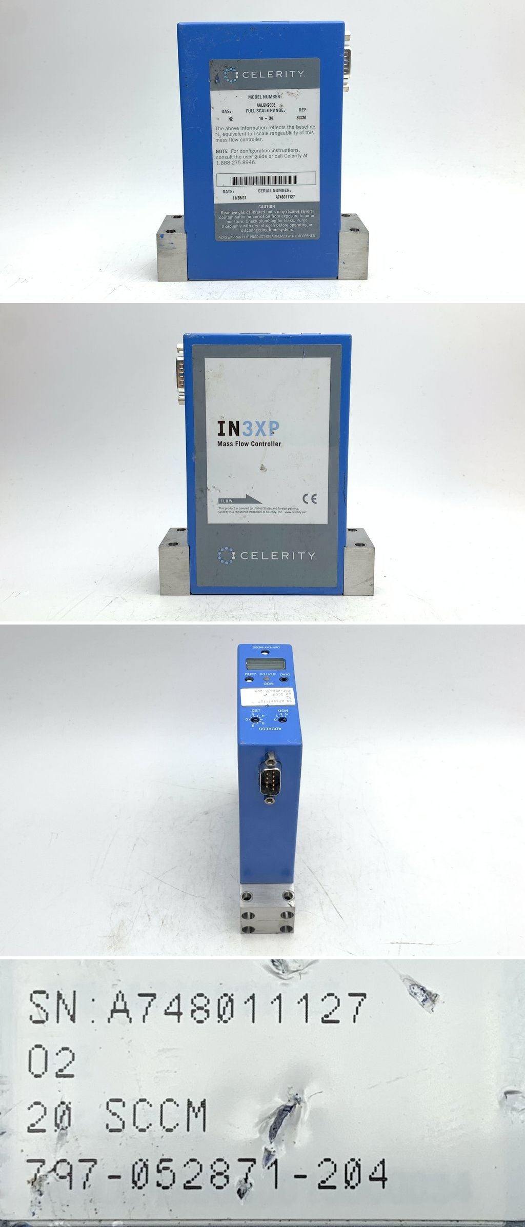 LK1798 Massenflussregler Mass Flow Controller Celerity AALGN9008 IN3XP 20sccm	