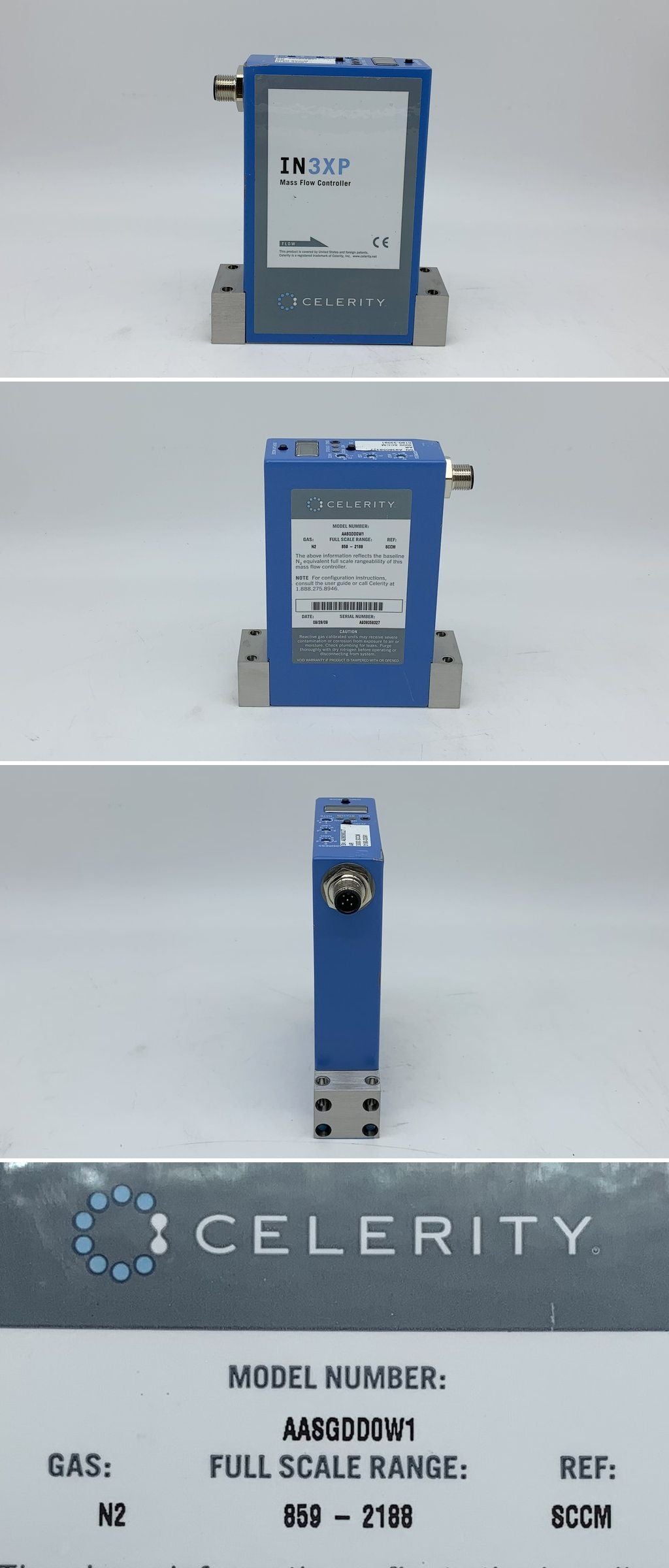 LK1875 Mass Flow Controller Celerity AASGDD0W1 IN3XP 3000sccm	