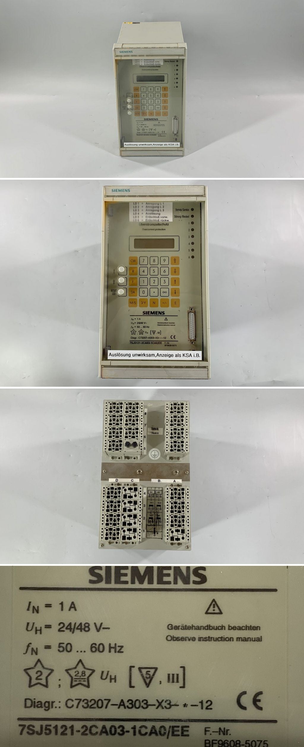 LK1987 Überstromzeitschutz Siemens 7SJ5121-2CA03-1CA0/EE	