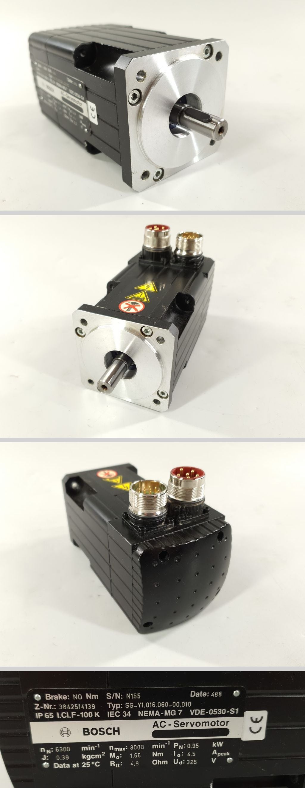 LK2010 AC Servomotor Bosch SG-Y1.016.060-00.010 0,95KW 6300 U/min	
