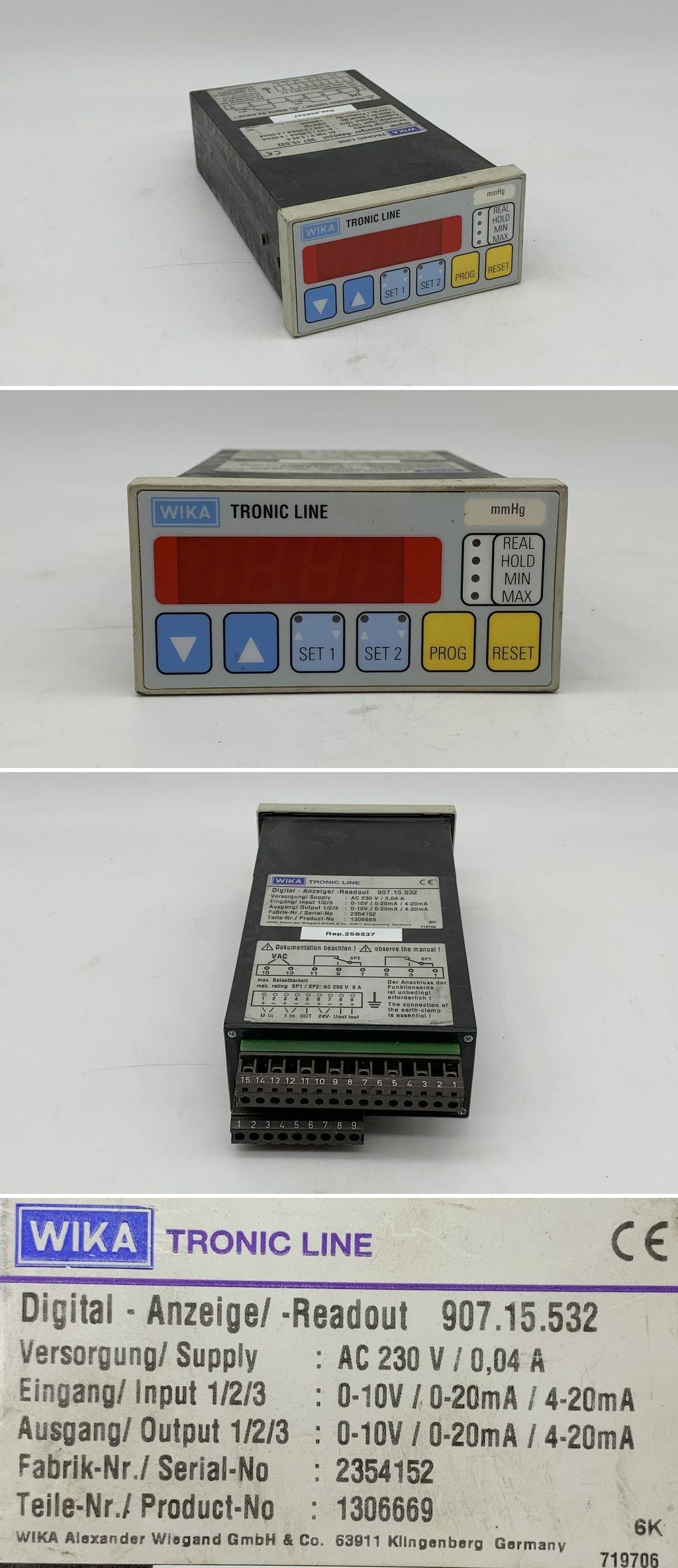 LK2083 Digitalanzeige Wika 1306669 mmHg	