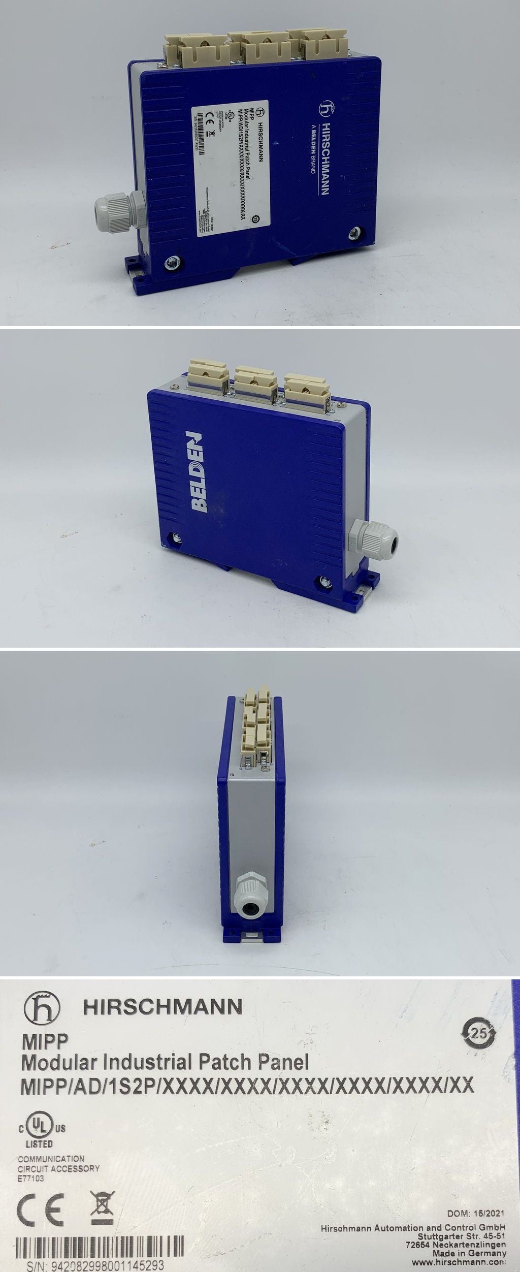 LK2103 Patch Panel Hirschmann Belden MIPP/AD/1S2P	