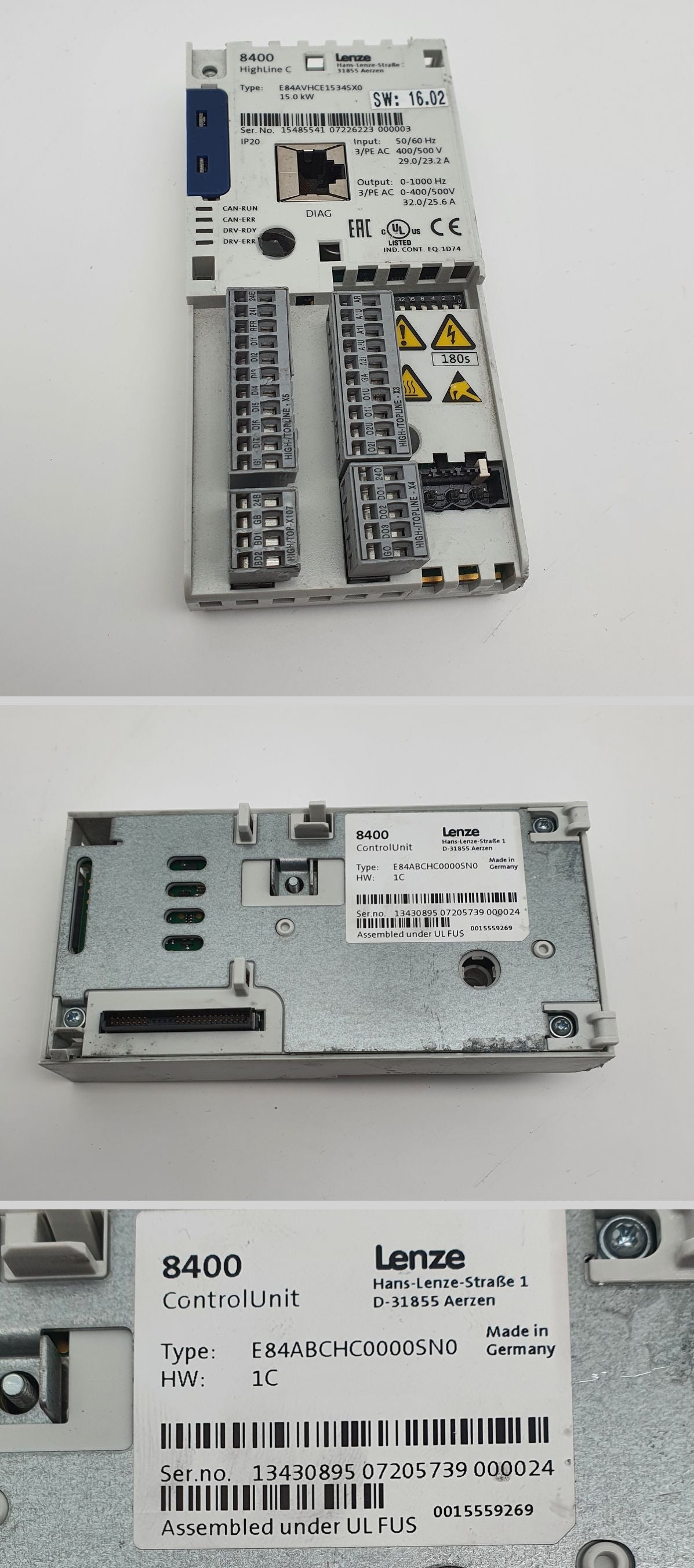 LK2250 Control Unit Lenze E84ABCHC0000SN0 HW 1C	