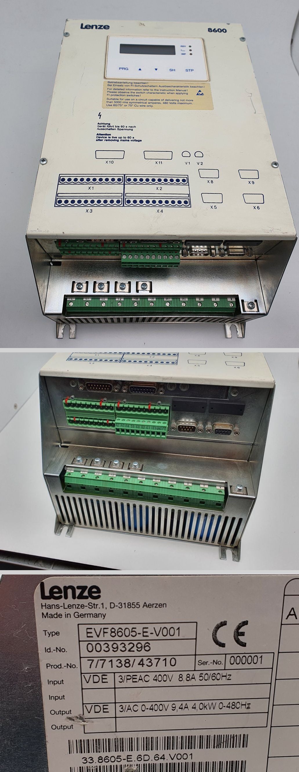 .LK2494 Frequenzumrichter Lenze 8605 33.8605-E.6D.64.V001 33.2110IB.1C.10 4KW