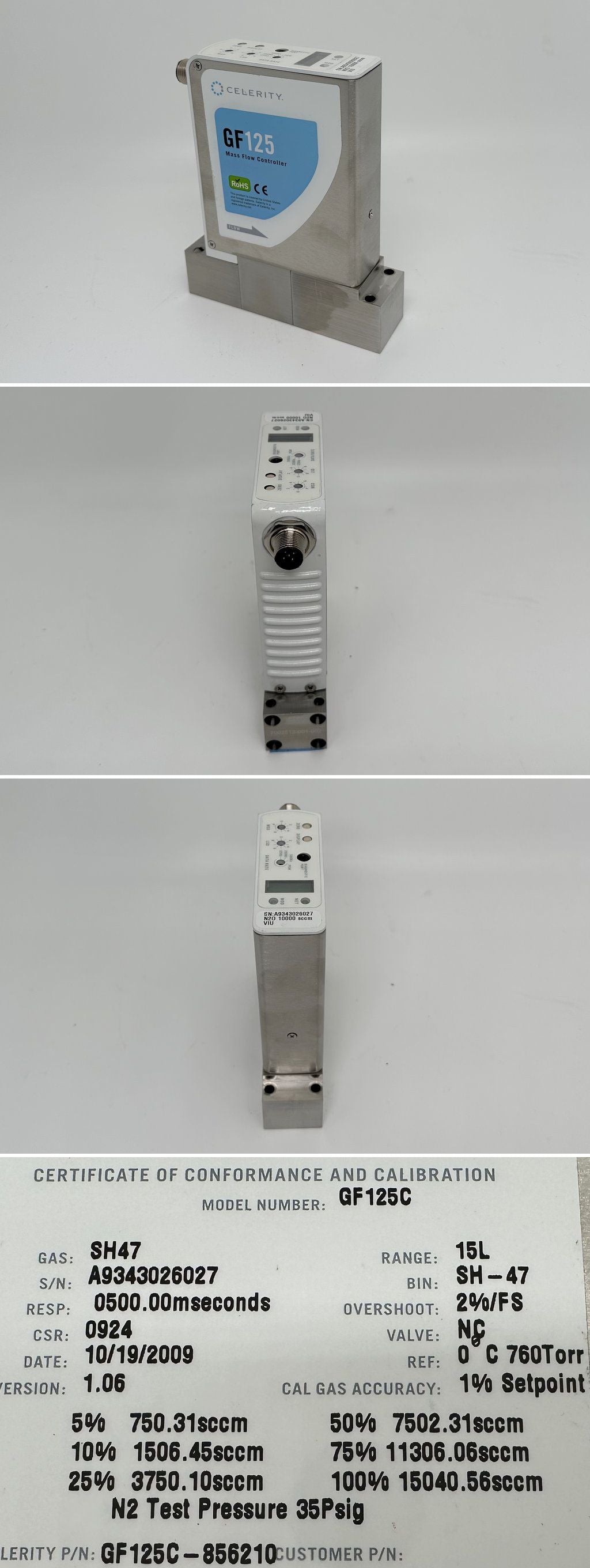 LK2521 Massenflussregler Mass Flow Controller Celerity GF125C-856210