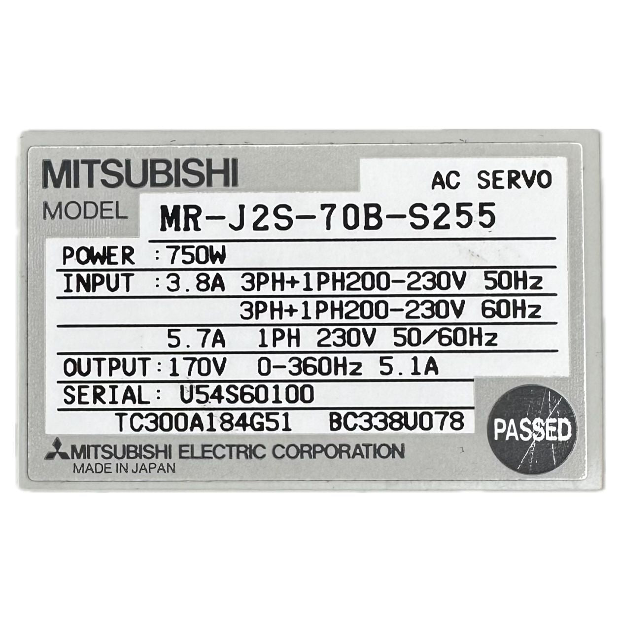 LK2767 Servoregler Mitsubishi MR-J2S-70B-S255 750W_5