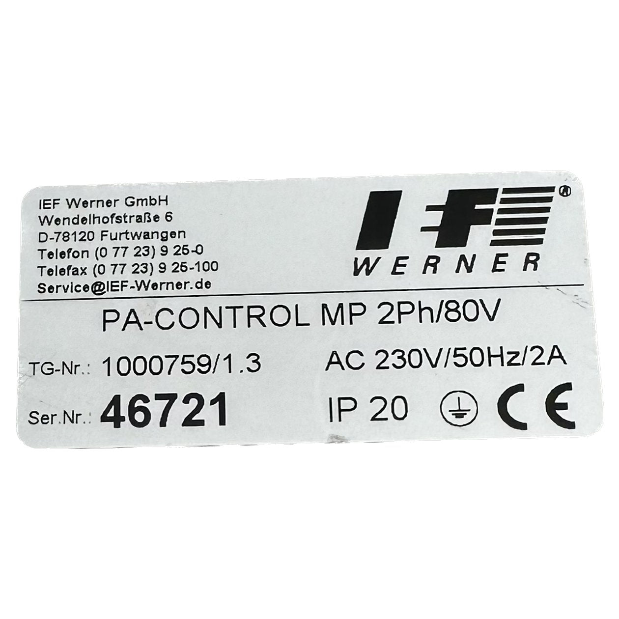 IEF Werner PA-Control MP 2PH/80V_4