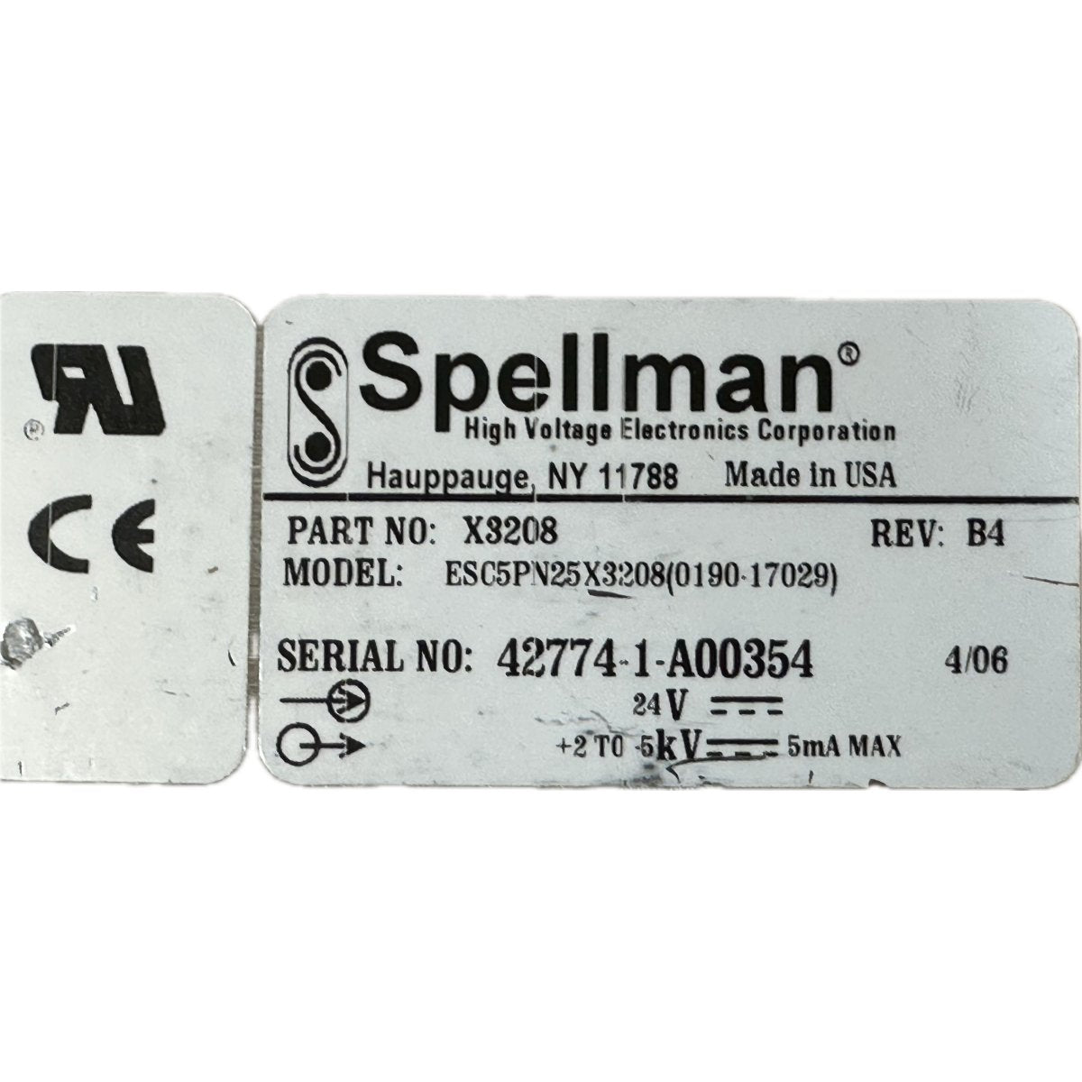 Spellman X3208-4