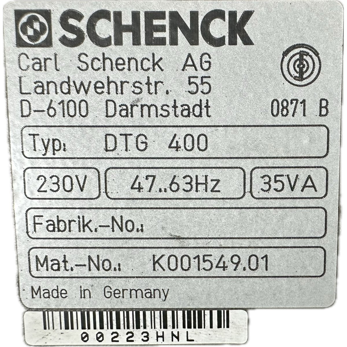 Schenck DTG 400-4