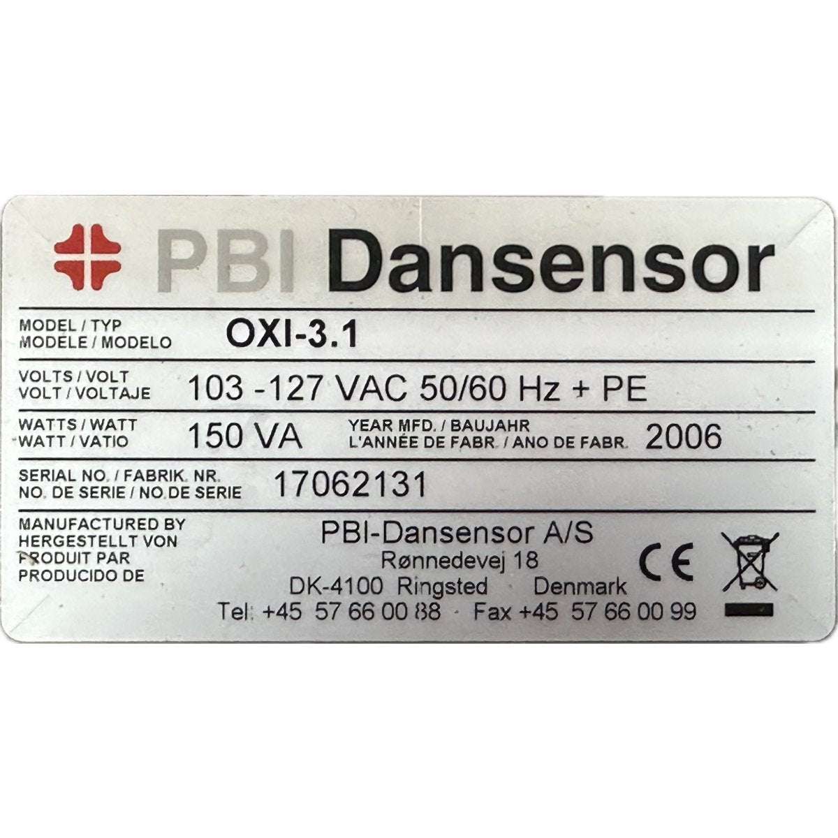 PBI Dansensor OXI-3.1-4