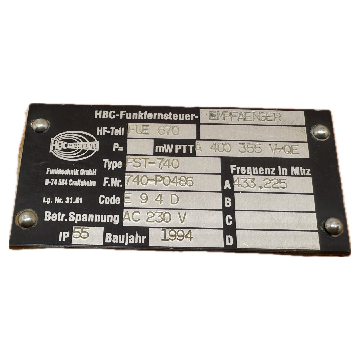 Funkfernsteuerung Empfänger HBC Radiomatic FST 740_5