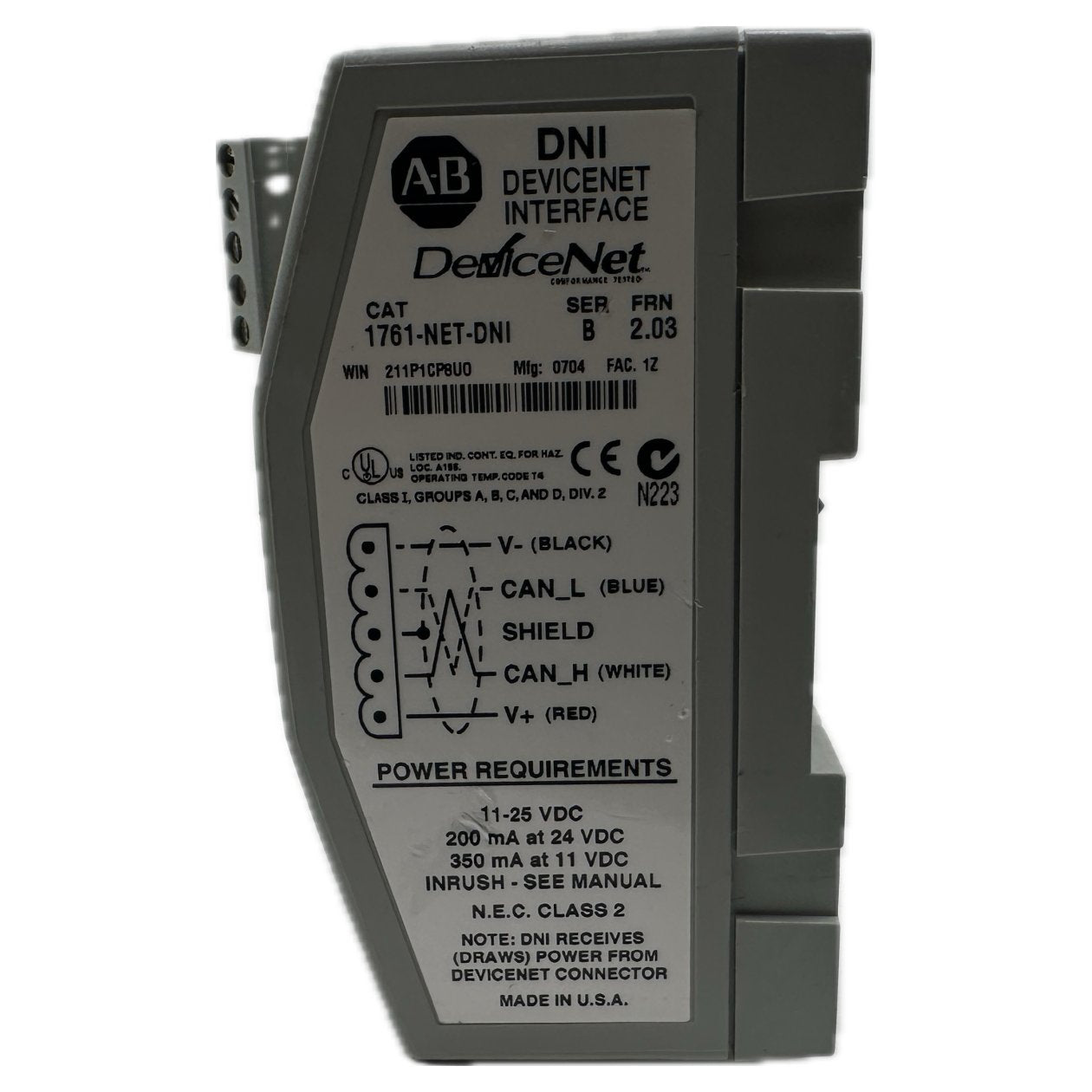DNI Devicenet Interface Allen Bradley 1761-NET-DNI_4