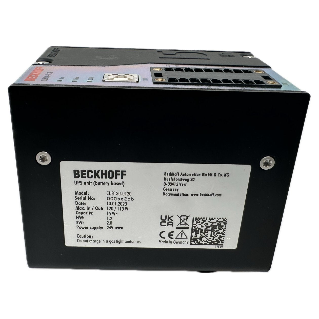 Power Supply Beckhoff CU8130-0120 24 DC 120W 15Wh_3