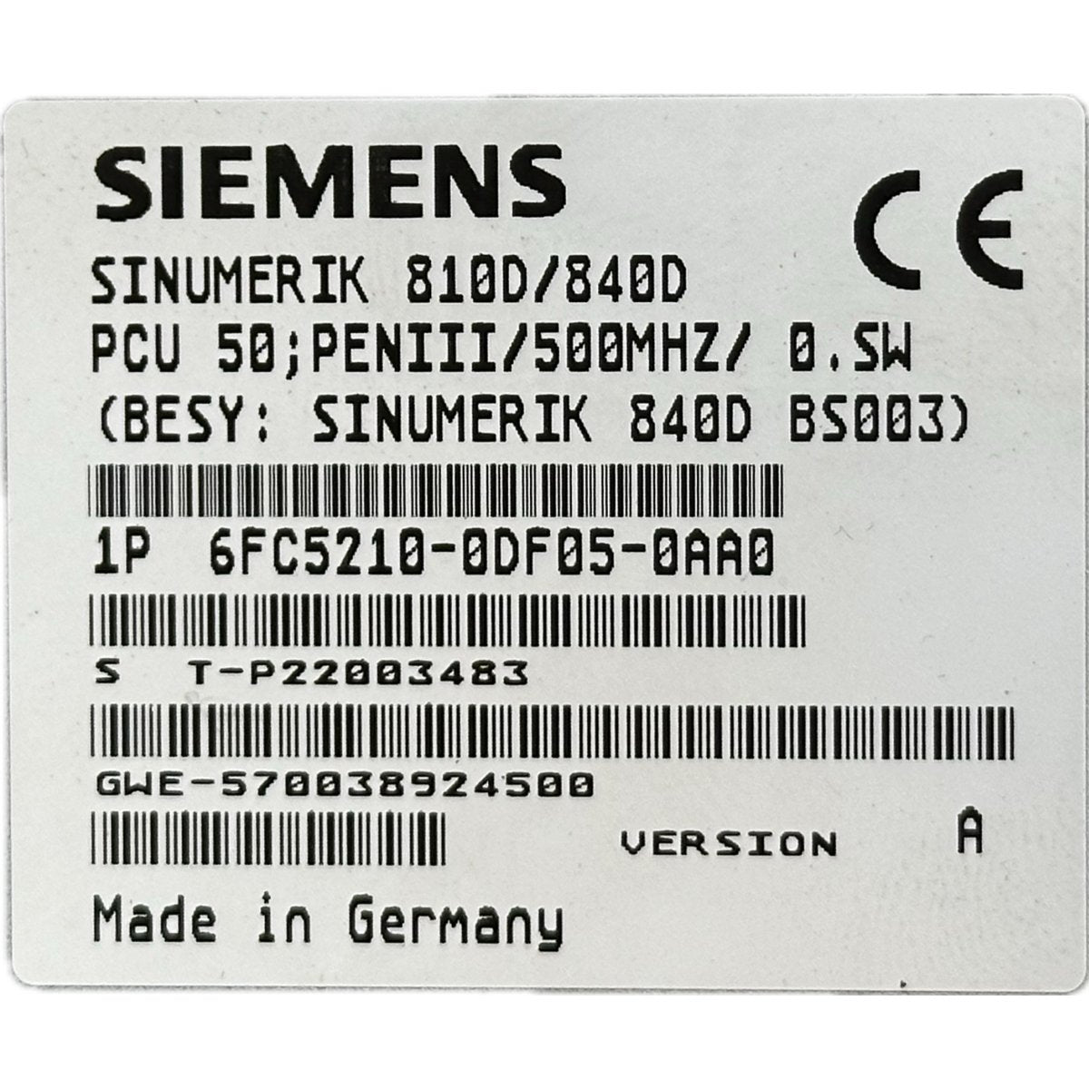 Siemens 6FC5203-0AF02-0AA1-3