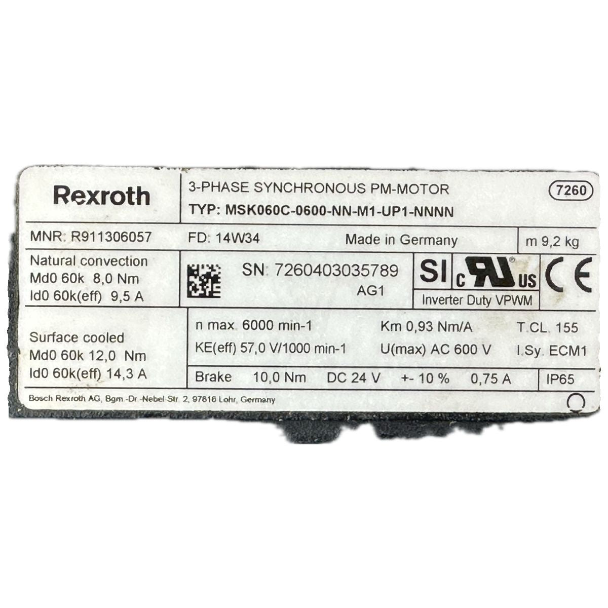 LK4565 Motor Rexroth MSK060C-0600-NN-M1-UP1-NNNN_4