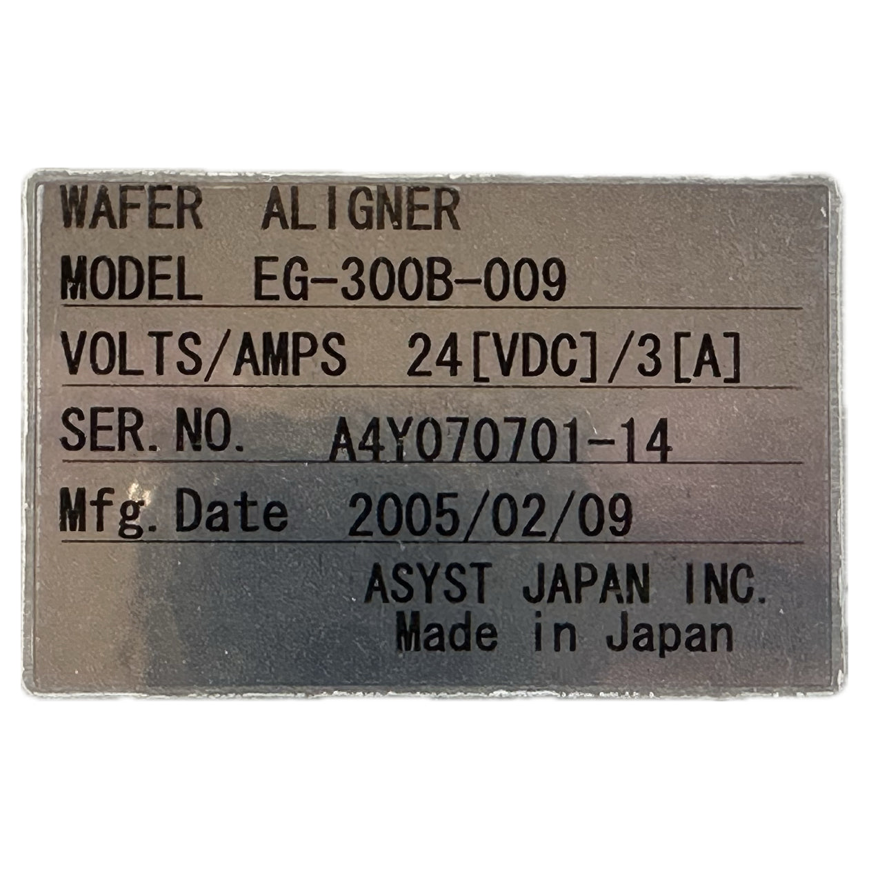 LK4626 Wafer Aligner Asyst EG-300B-009_4