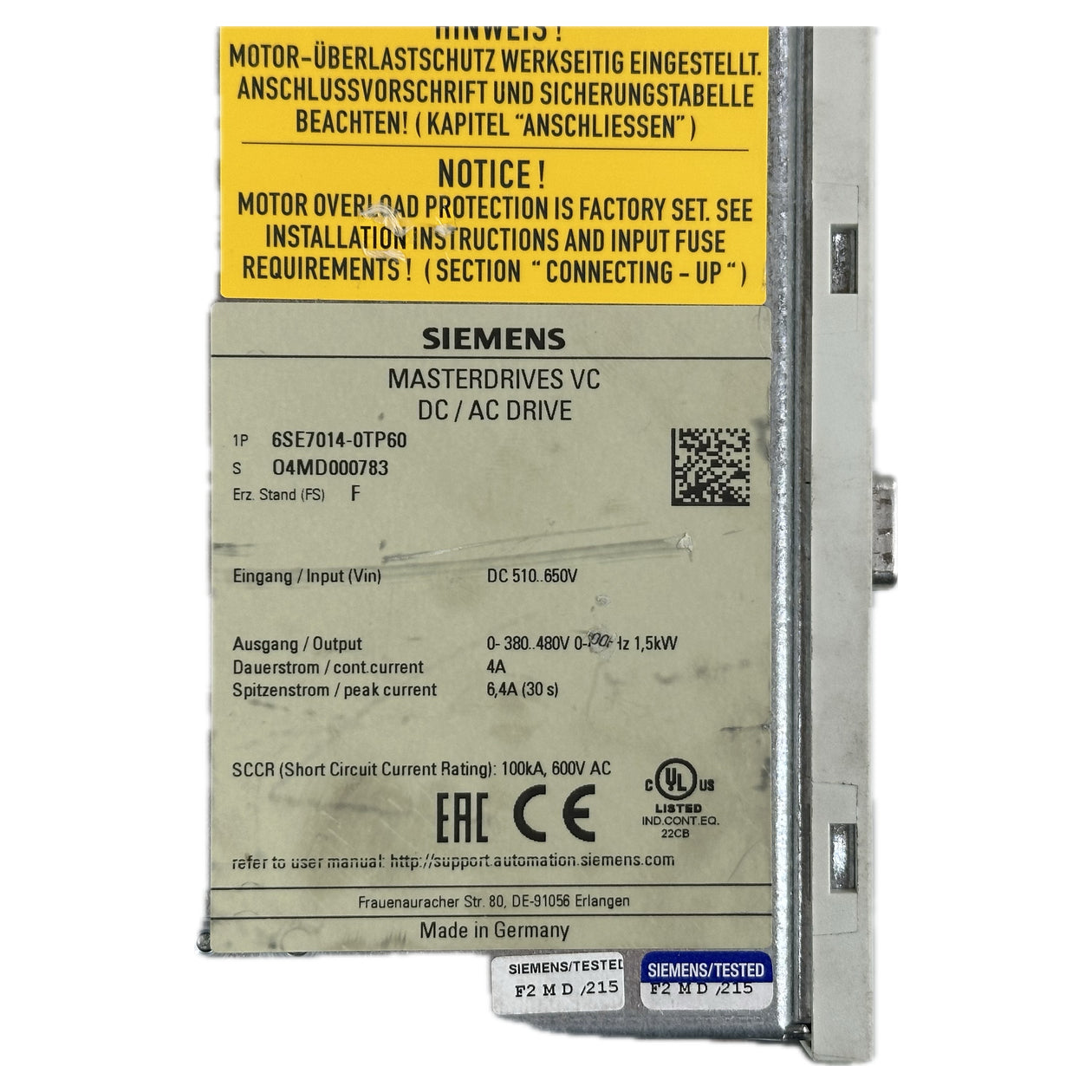 LK4638 Masterdrives Siemens 6SE7014-0TP60_4