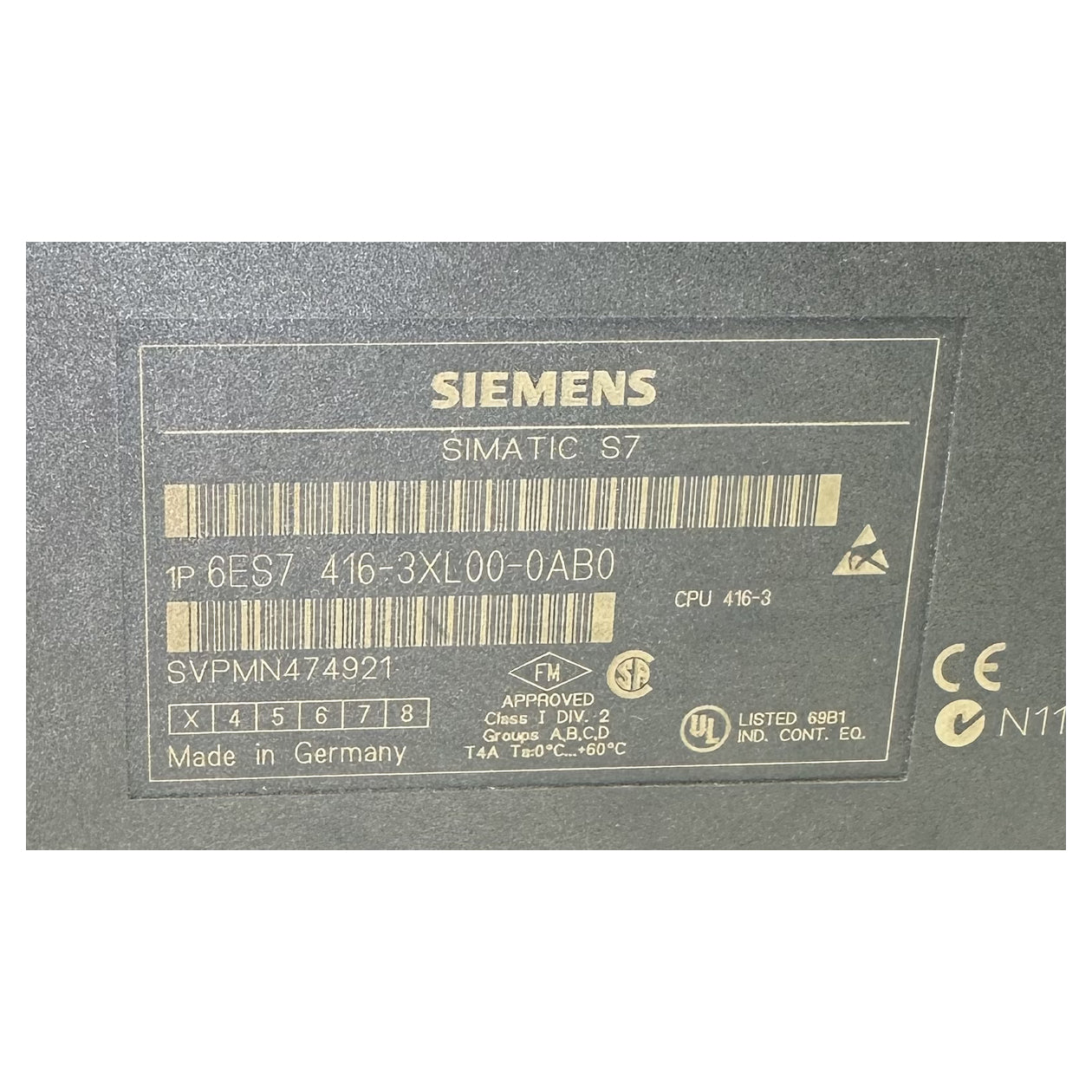 LK4745 Zentralbaugruppe Siemens 6ES7 416-3XL00-0AB0 1MB Ram CPU 416-3E3_4