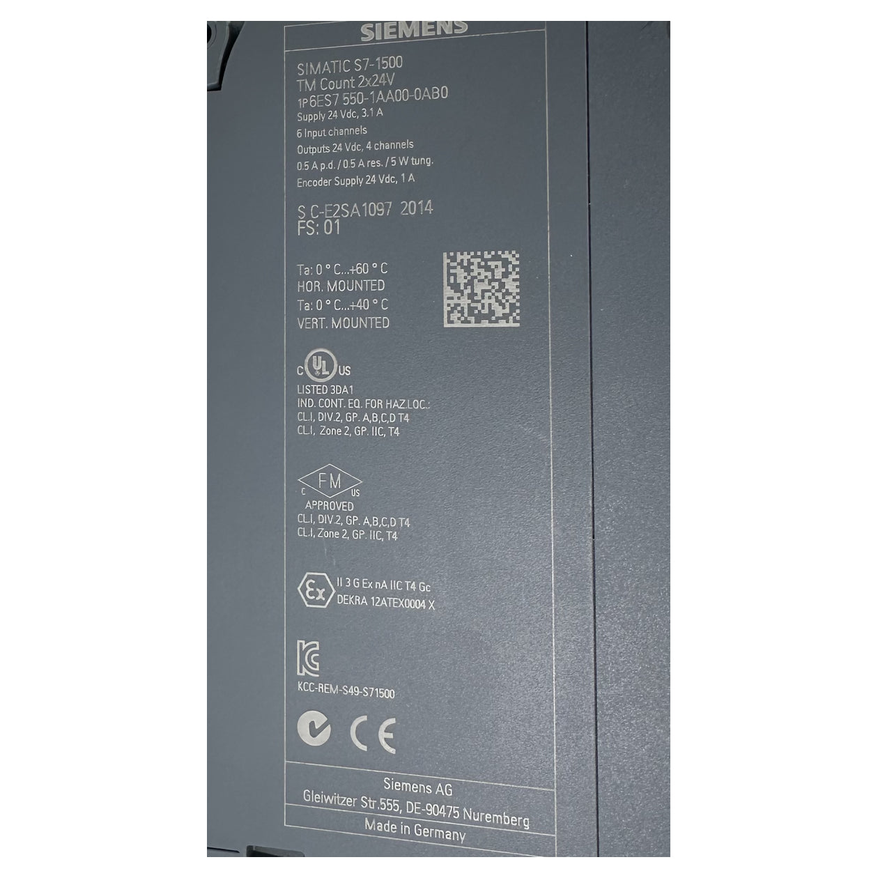 LK4856 Zählerbaugruppe Siemens 6ES7550-1AA00-0AB0 6ES7 550-1AA00-0AB0 FS 1_6