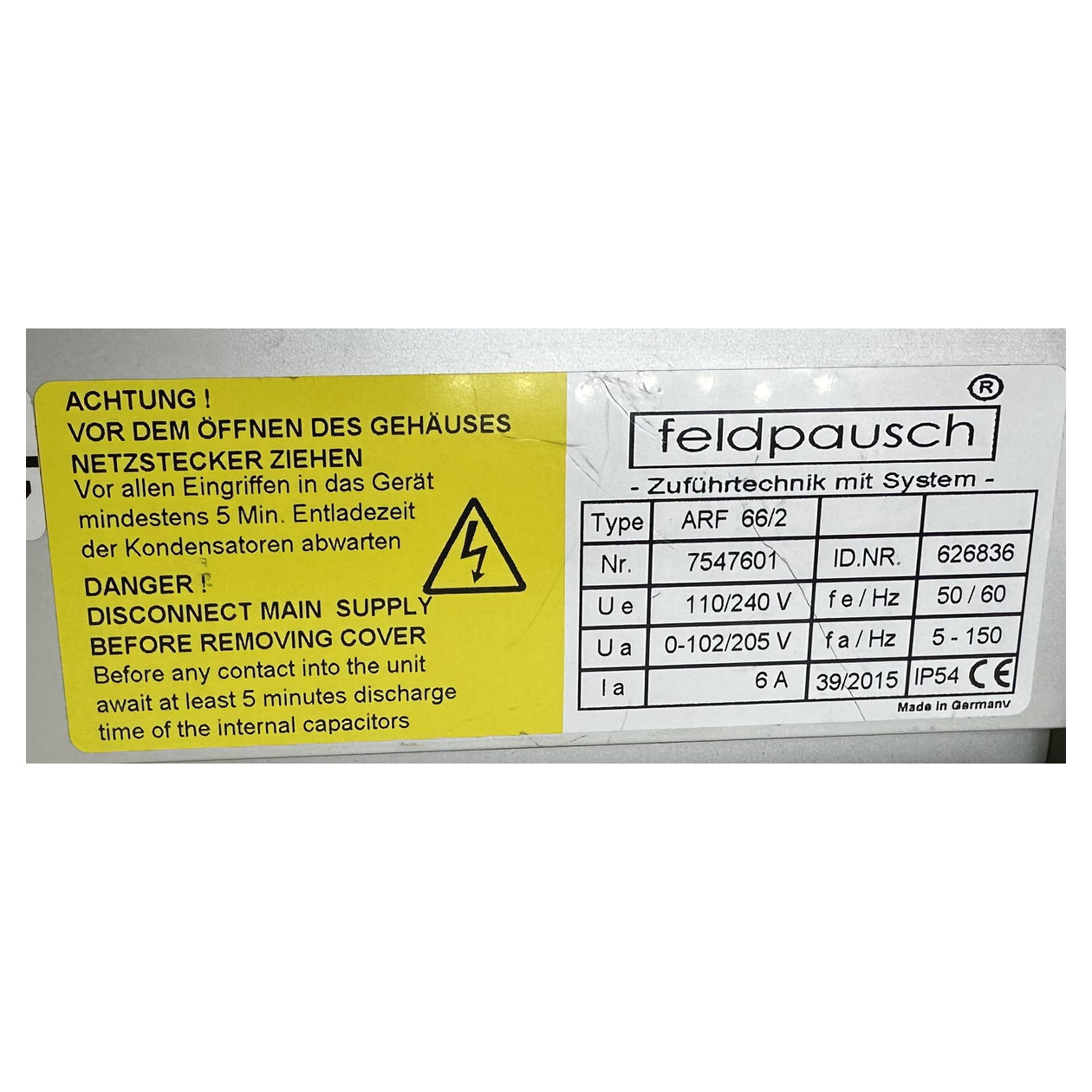 LK4952 Frequenzumrichter Feldpausch ARF 66/2 K 7547601 5-150Hz 6A_4