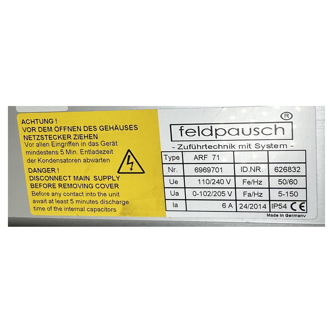 LK4953 Frequenzumrichter Reo Feldpausch ARF 71 6969701 5-150Hz 6A_4