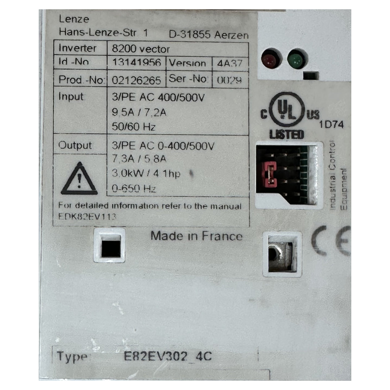 LK4990 Frequenzumrichter Lenze E82EV302_4C 13141956 3KW_5