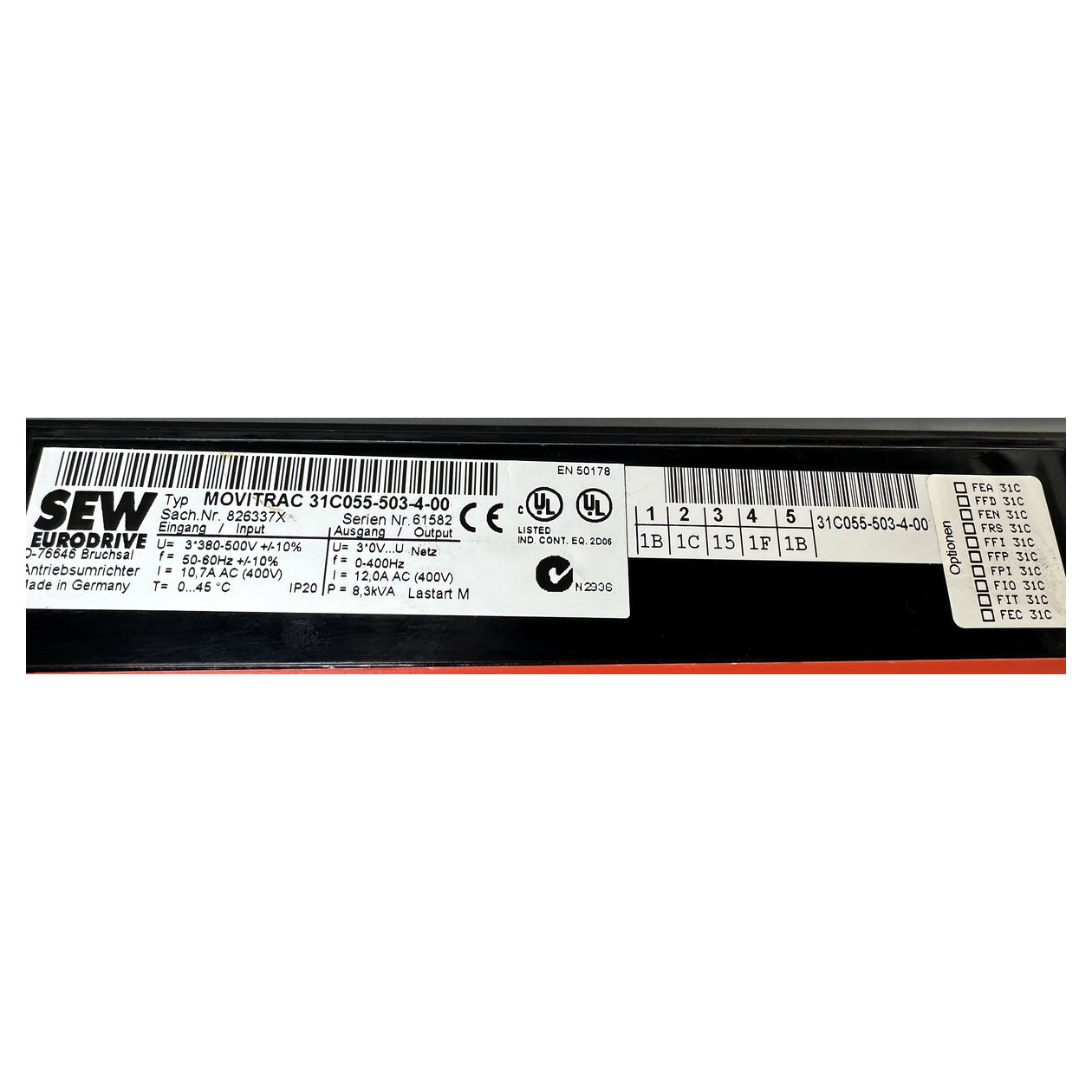 LK5010 Frequenzumrichter SEW 31C055-503-4-00 826337X 5,5kW FBE 102_4