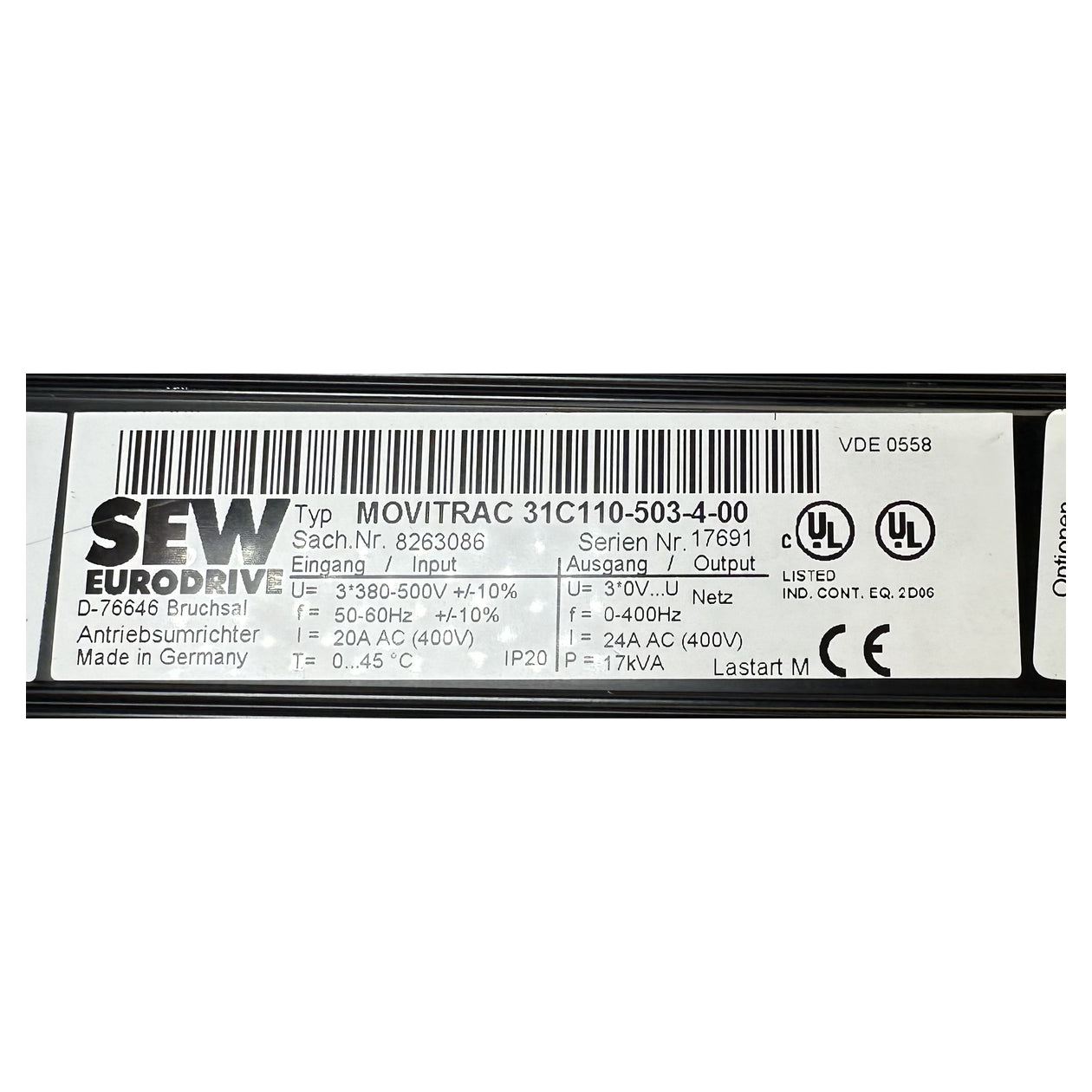 LK5090 Frequenzumrichter SEW 31C110-503-4-00 8263086 11KW_6