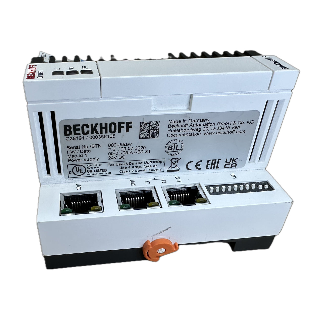 LK5095 Embedded-PC Beckhoff CX8191 800 MHz 512 MB DDR3-RAM HW 2.5 07.2025_5
