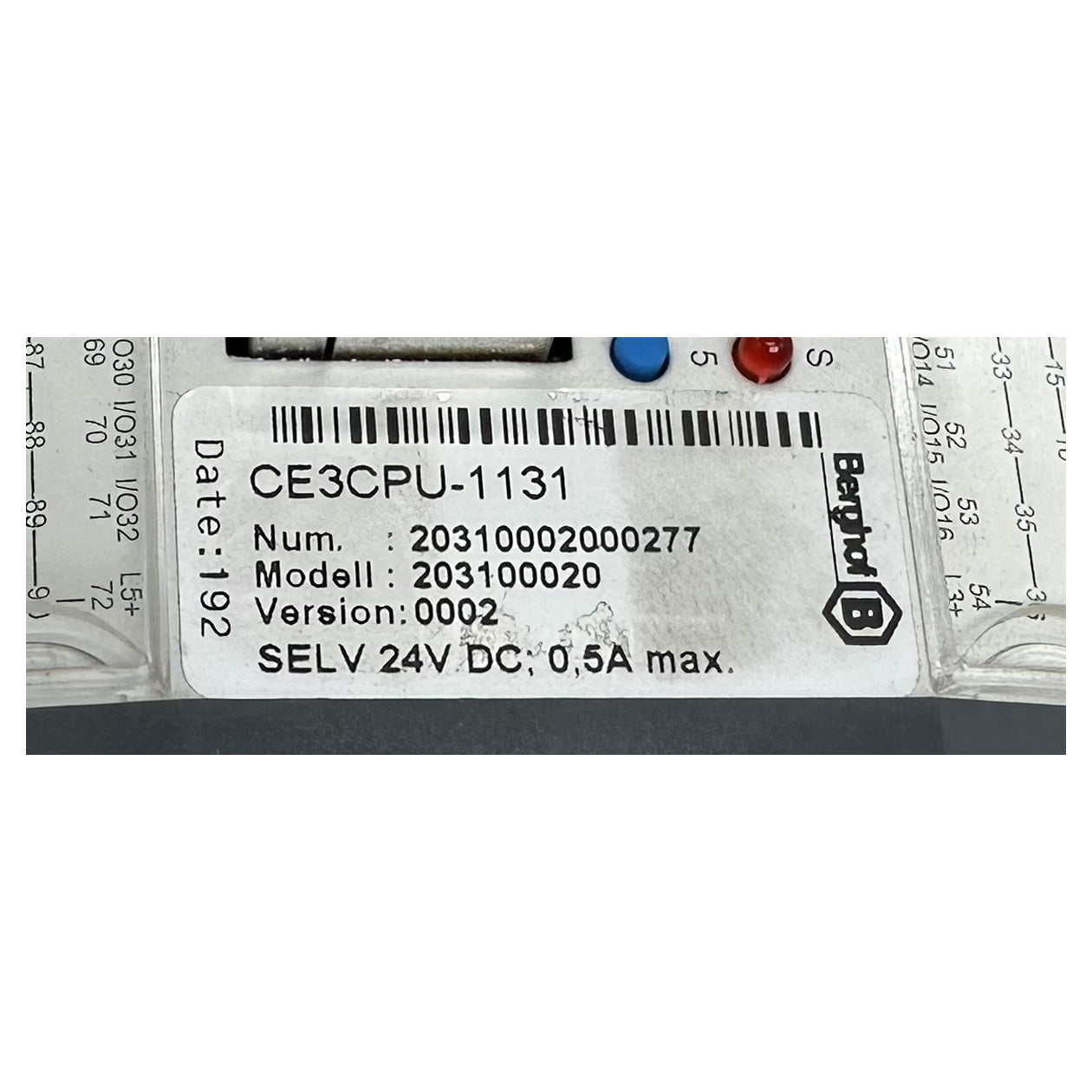 LK5102 Steuerung Central Processing Unit Berghof CE3CPU-1131 Vers 2_5