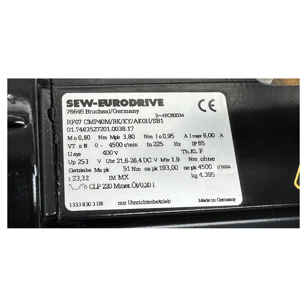 LK5106 Getriebemotor Servomotor SEW RF07 CMP40M/BK/KY/AK0H/SB1 193U/min 51Nm_4