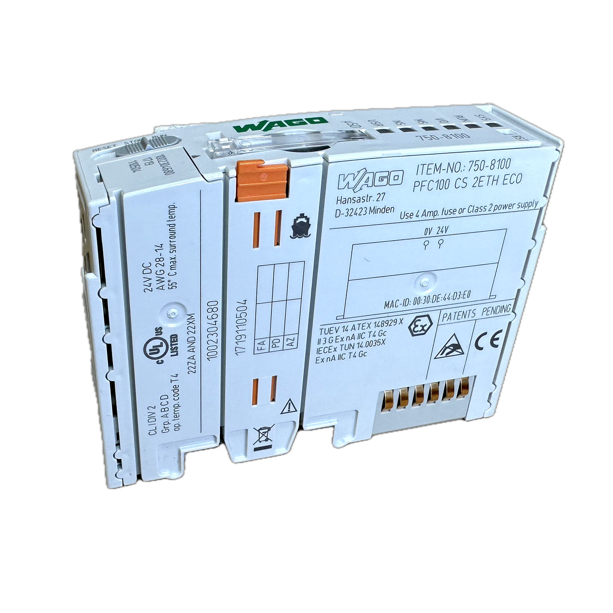 LK5111 Controller PFC100 2x Ethernet Wago 750-8100_2