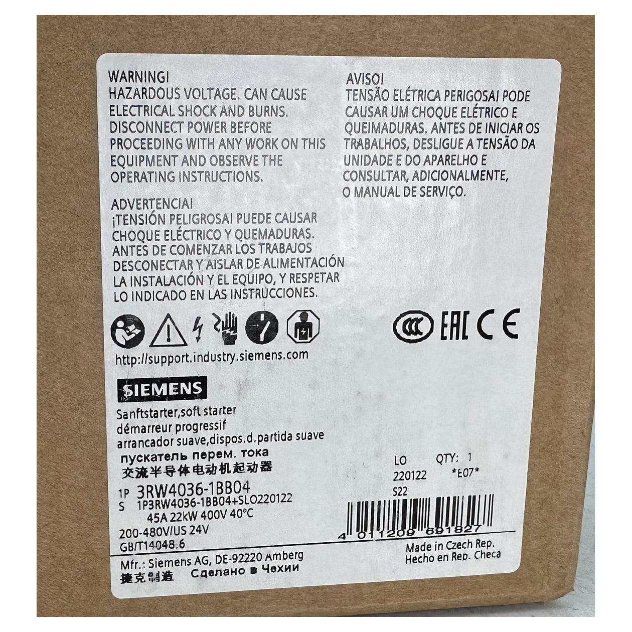 LK5151 Sanftanlauf Softstarter Siemens 3RW4036-1BB04 22KW an 400V AC_2