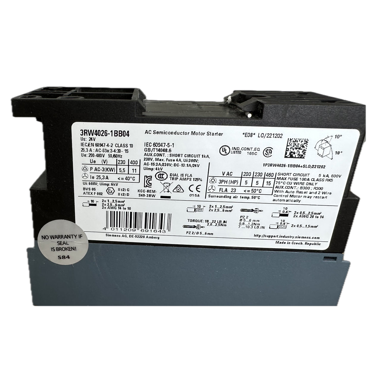 LK5210 Softstarter Sanftstarter Siemens 3RW4026-1BB04 11KW_5